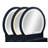 3Pc Vanity Table And Stool Set Built-In Led-Lit Mirror Matching Cushioned Stool Gold-Accented Handles Wooden Home Furniture Black-1509715627