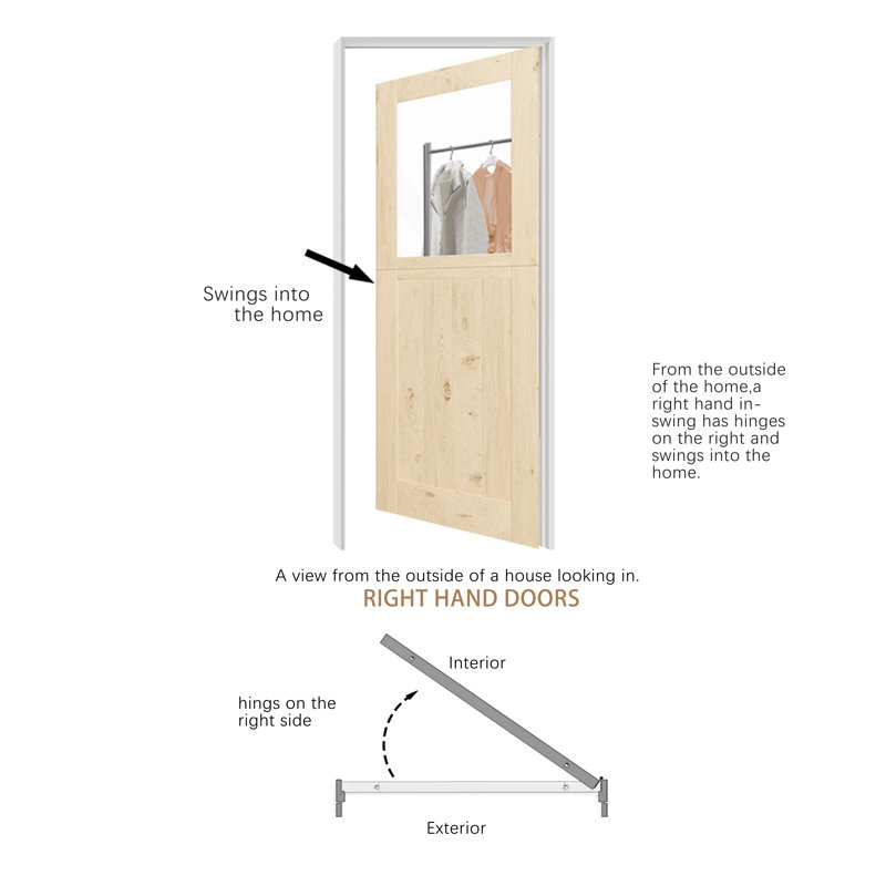 30 in. x 80 in. Natural Pine Finished Interior Dutch Door with Half Frosted Glass