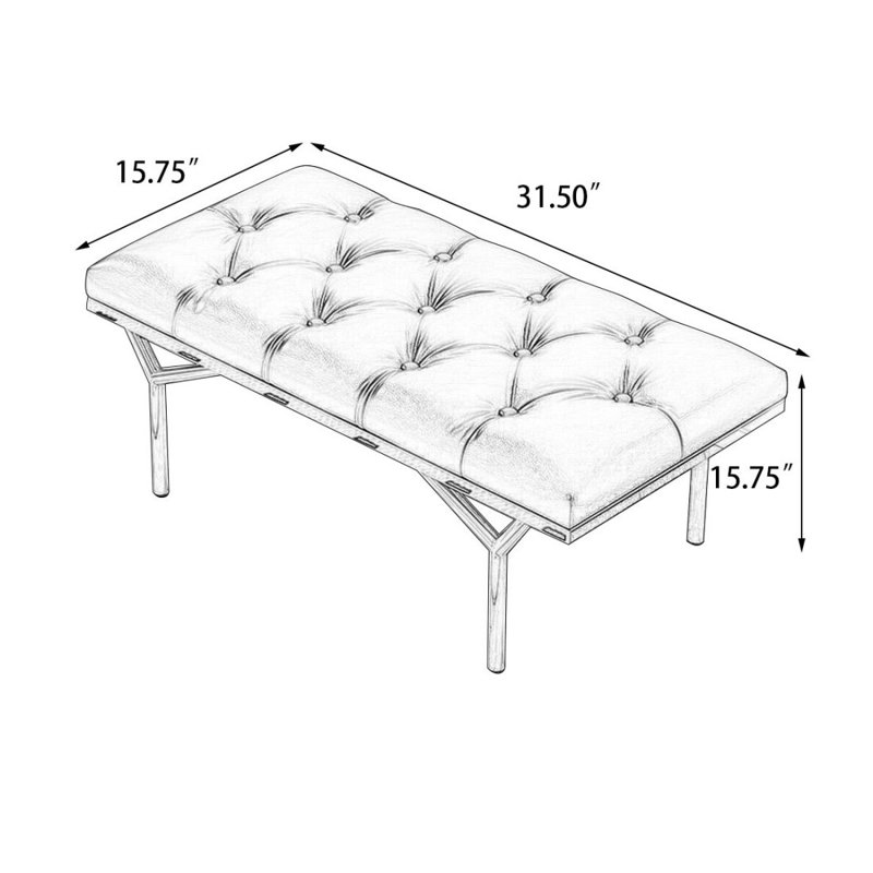 Banc rembourré brun, Brun