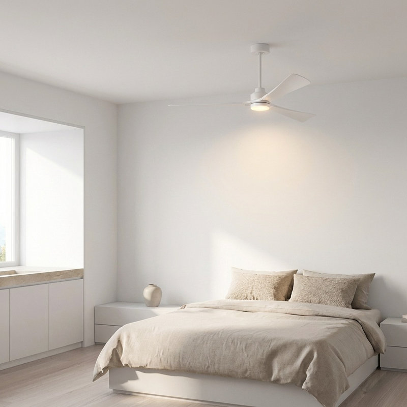 Ventilateur de plafond à DEL Trillium Smart 60, Blanc mat, Blanc mat