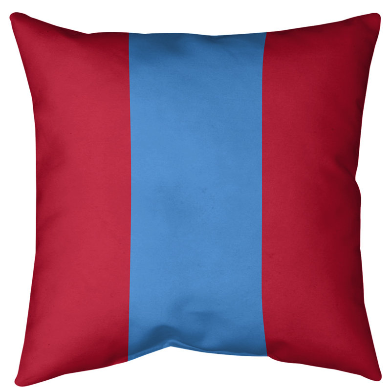 Coussin décoratif d'intérieur/d'extérieur, 16 po x 16 po, Rouge / bleu