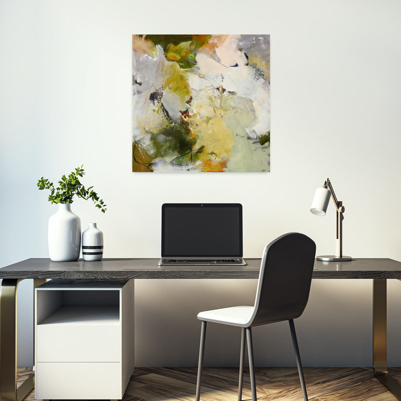 Evergreen 2, art abstrait contemporain, H 18 po x l 18 po