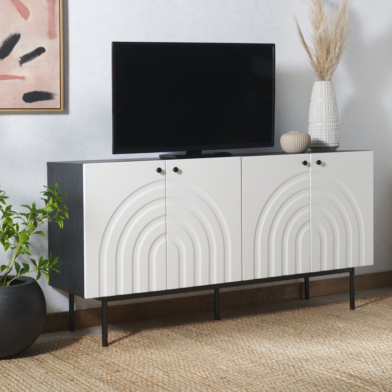 Muneet 4-Door Sideboard, Black/White