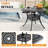 5-Piece Patio 35.43" Round Dining Set with Umbrella Hole, 5 Armchairs with Beige Cushions-1354040571-1354040570