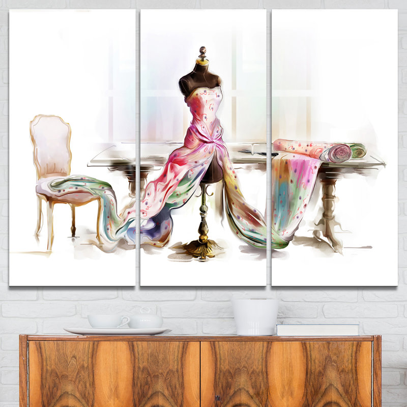Mannequin de table encollée-ensemble de 3 impressions sur toiles tendues