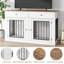 Meuble télé 60 po pour 2 chiens, meuble télé robuste pour chenil avec 2 tiroirs, caisses pour petits chiens de taille moyenne, table de bout pour cage intérieure pour chien, blanc / brun-1695156696