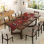 71 Inch Solid Wood Dining Table For 4-8 People, Farmhouse Rustic Real Wood Kitchen Rectangular Dinner Table For Dining Room,Home Office