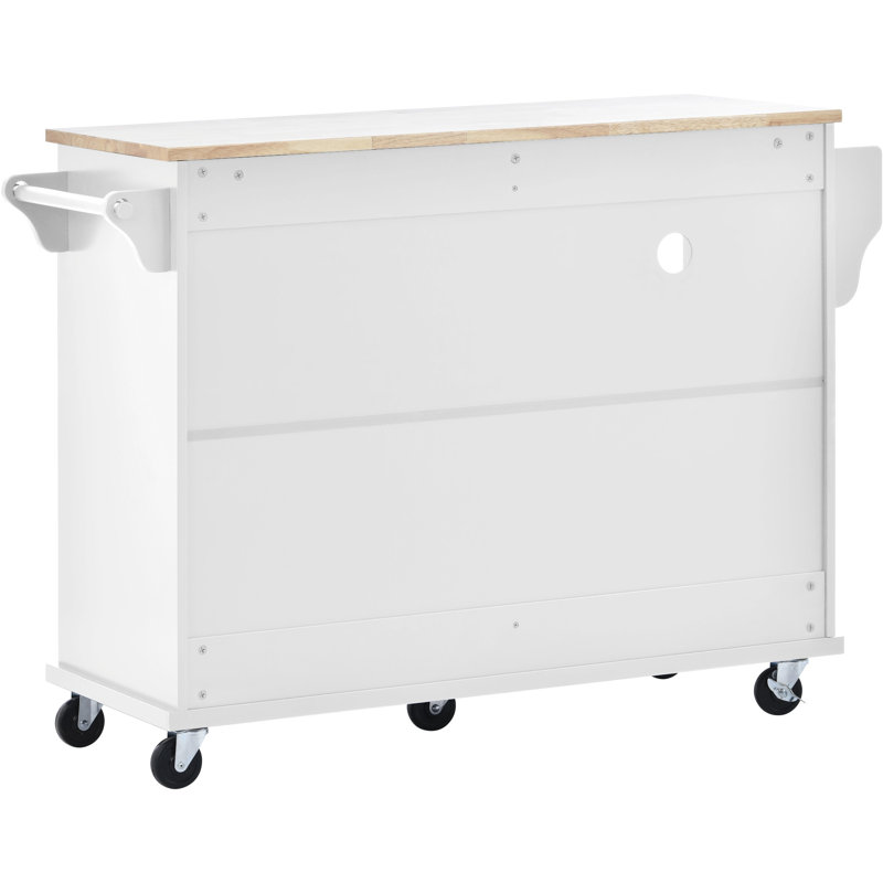 Chariot pour îlot de cuisine avec armoire de rangement et deux roues verrouillables, bureau en bois massif, armoire à micro-ondes, buffet de service sur pied