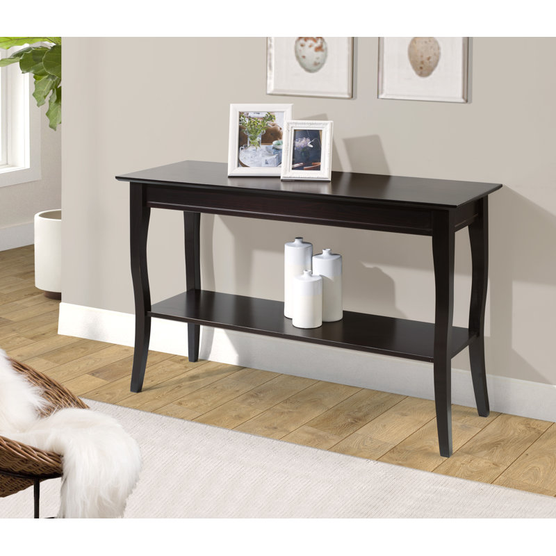 Marajo 44" Solid Wood One Shelf Storage Console Table, Espresso