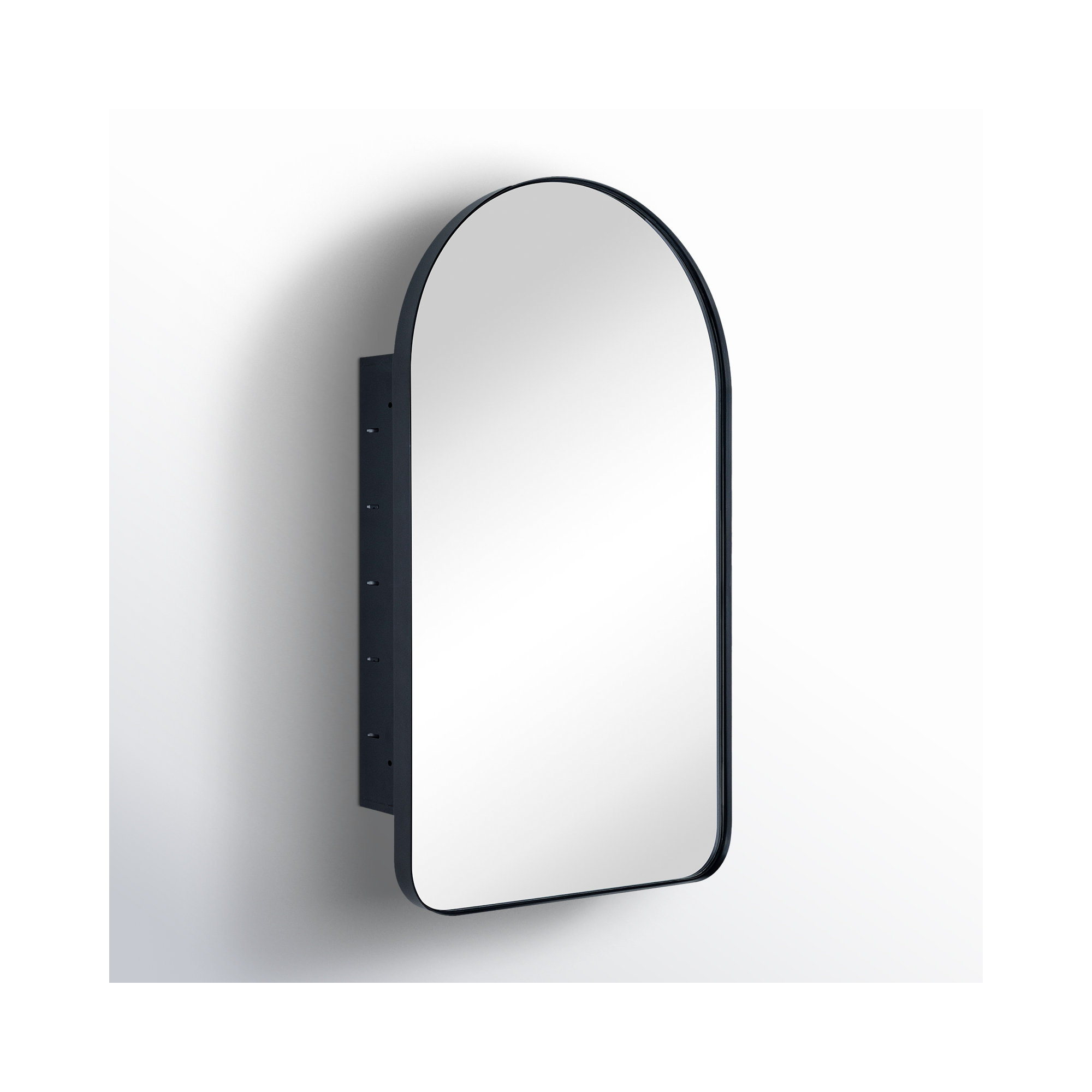 Recessed Medicine Cabinet, 28.3" H x 16" W x 4.96" D, Black