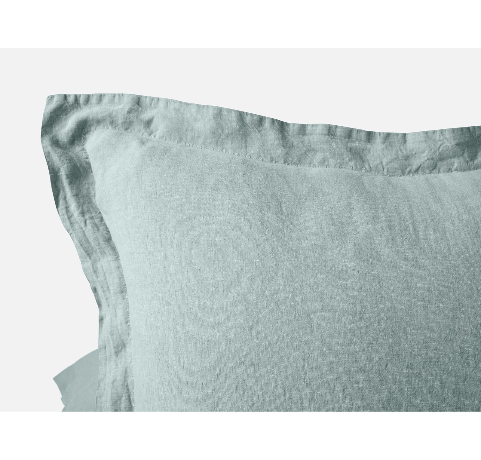 Coyuchi Organic Relaxed Linen Sham, Euro, Pacific Blue Chambray
