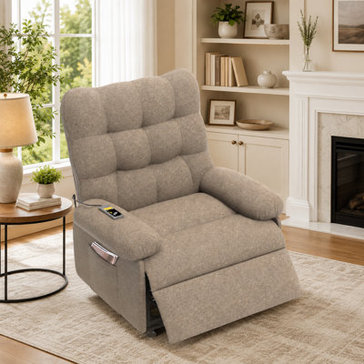 Fauteuil inclinable électrique pour personnes âgées - café profond, dossier réglable de 105 ° à 145 °, poche latérale