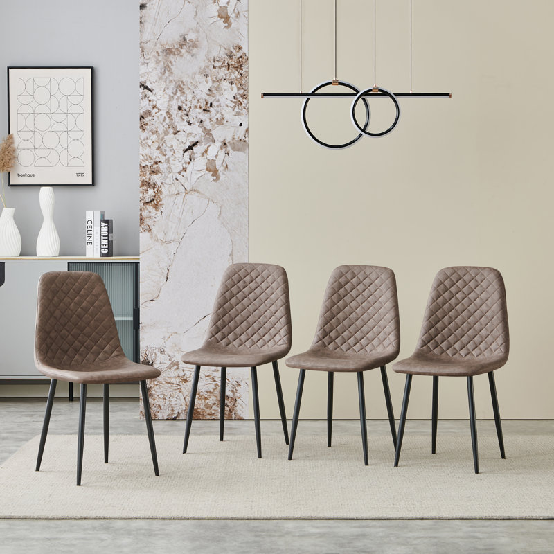 Walpole Modern Upholstered Faux Leather Dining Chair, Brown