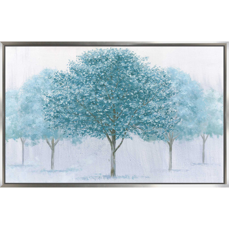 Peaceful Grove - Peinture, Cadre flottant argent, H 21,5 po x l 33,5 po x P 2 po