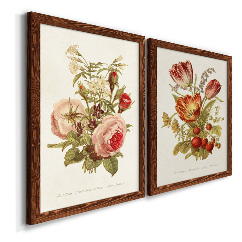 Antique Floral Bouquet III, toile encadrée de qualité supérieure - prête à être accrochée, H 24 po x l 36 po x P 1,5 po