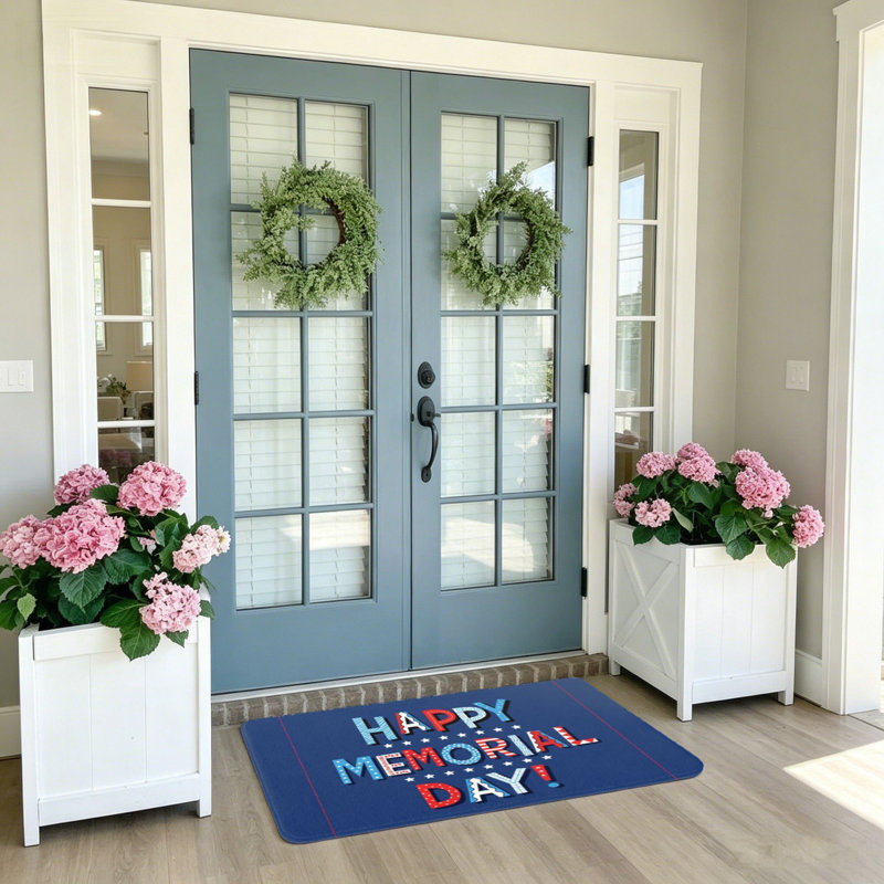 Tapis de bienvenue patriotique 20 po x 32 po Happy Home