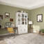 White 2-Drawer Bookcase With Glass Doors-1104905685