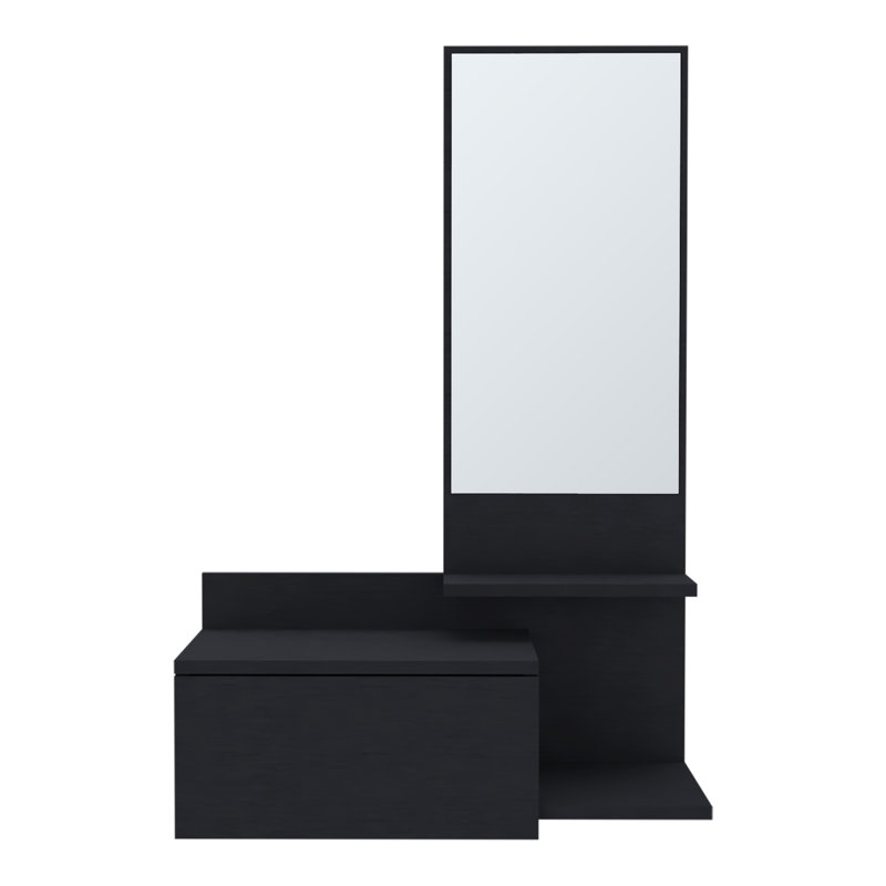 Armoire flottante pour couloir Lowell, salon, Noir, noir, noir, noir