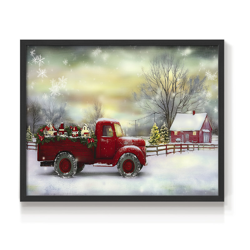 Art de Noël - CCxxi - reproduction encadrée, H 8 po x l 10 po, Noir, noir, noir, noir
