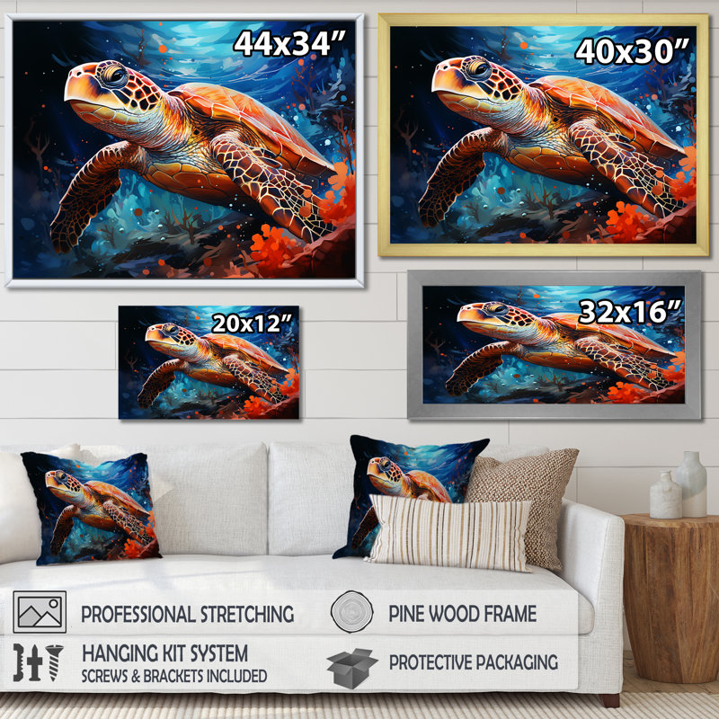 «Contemporary Marine Life V», reproduction sur toile, Toile tendue, H 12 po x l 20 po x P 1 po