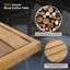 Ensemble de conversation 4 pièces corde de patio en bois d'acacia avec coussin épais beige pour la cour extérieure-60087978-60087980