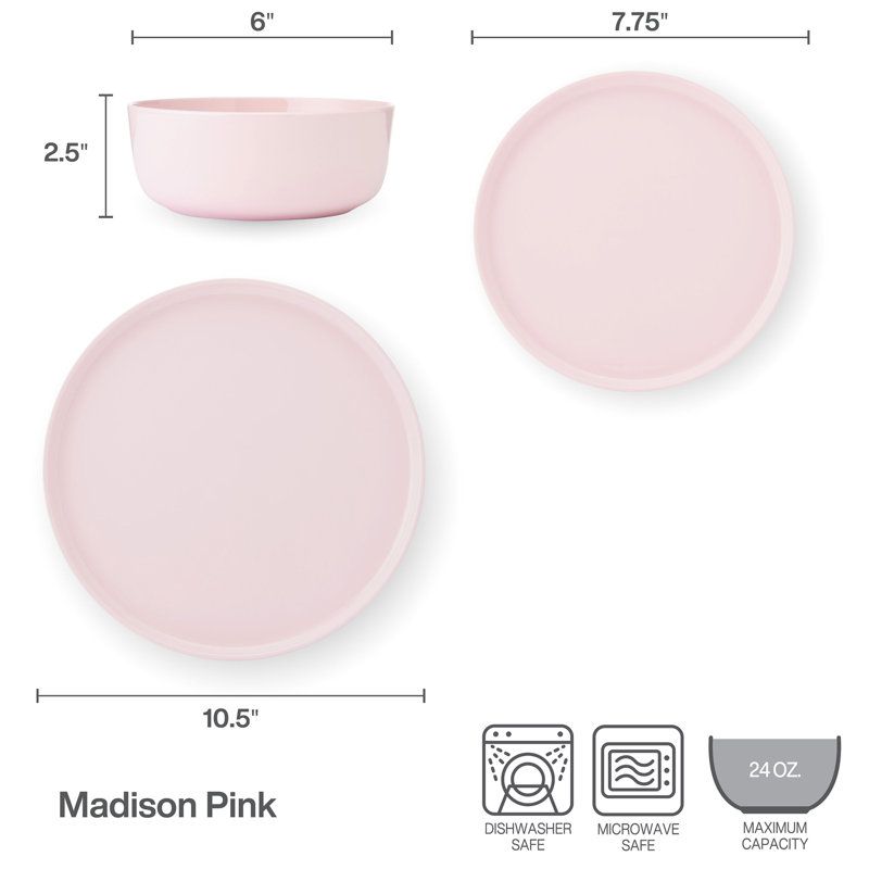 Mikasa Madison 12-Piece Bone China Dinnerware Set, Service For 4