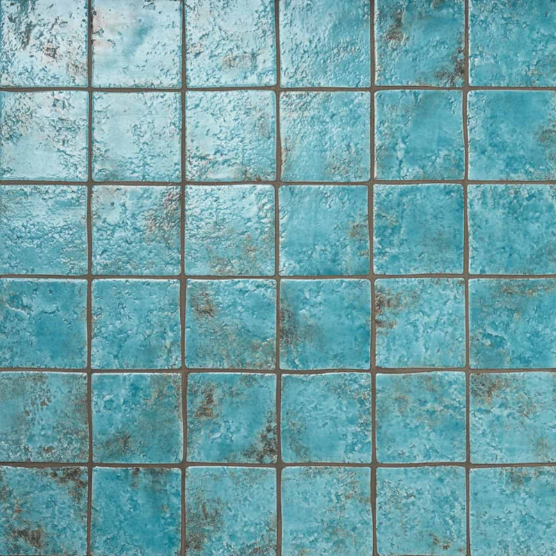 Luna 4.72 In. X 4.72 In. Glossy Textured Porcelain Floor And Wall Tile (4.48 Sq. Ft. / Case), Lagoon Blue