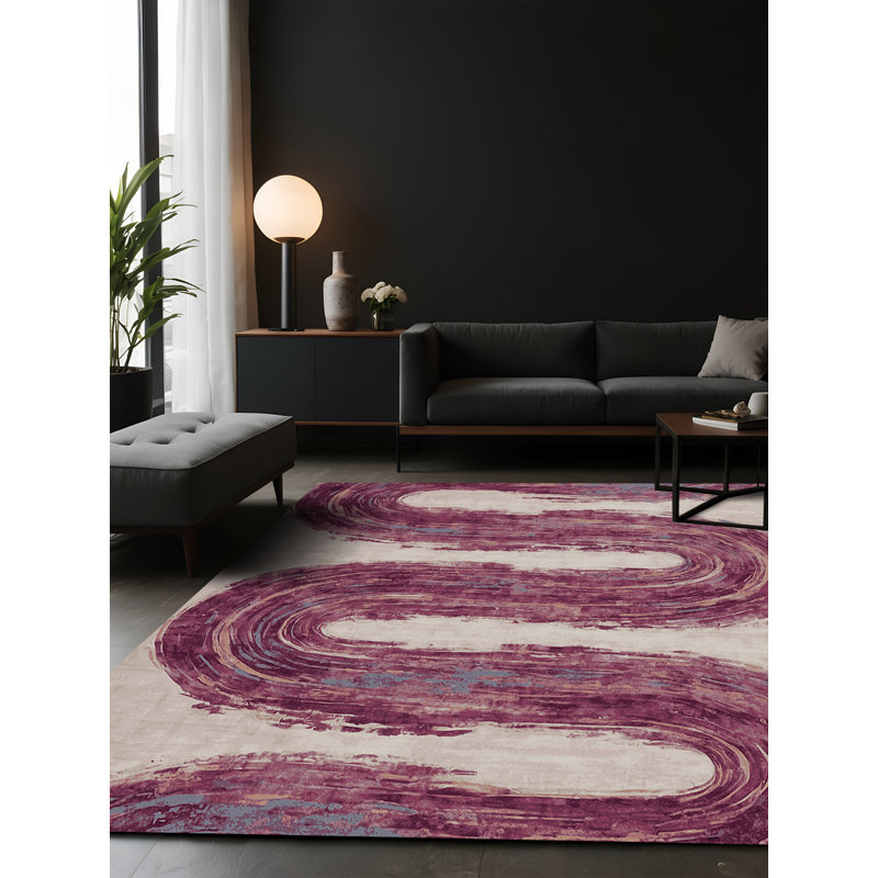 Silky Soft Plush Red Area Rug, Square 3'