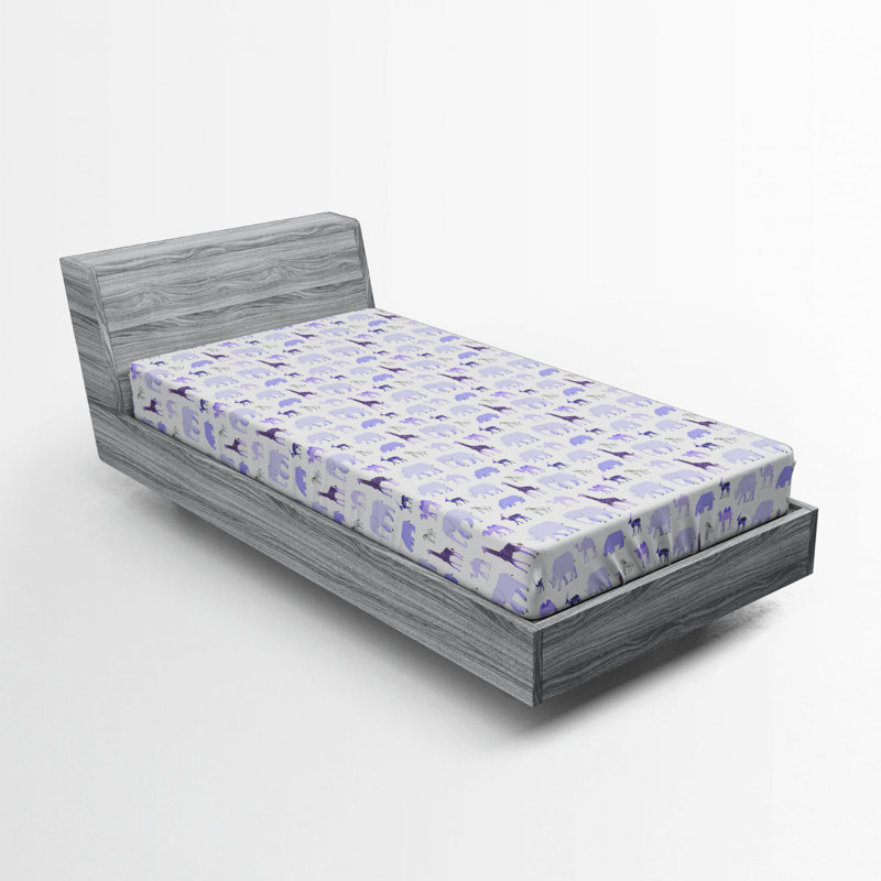 Microfiber Fitted Sheet, Twin XL Fitted Sheet, Violet Animal