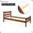 Twin Size Solid Wood Platform Bed with Headboard in Walnut Finish