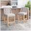 Ensemble de 2 tabourets de comptoir à oreilles capitonnés contemporains en tissu, gris clair, naturel