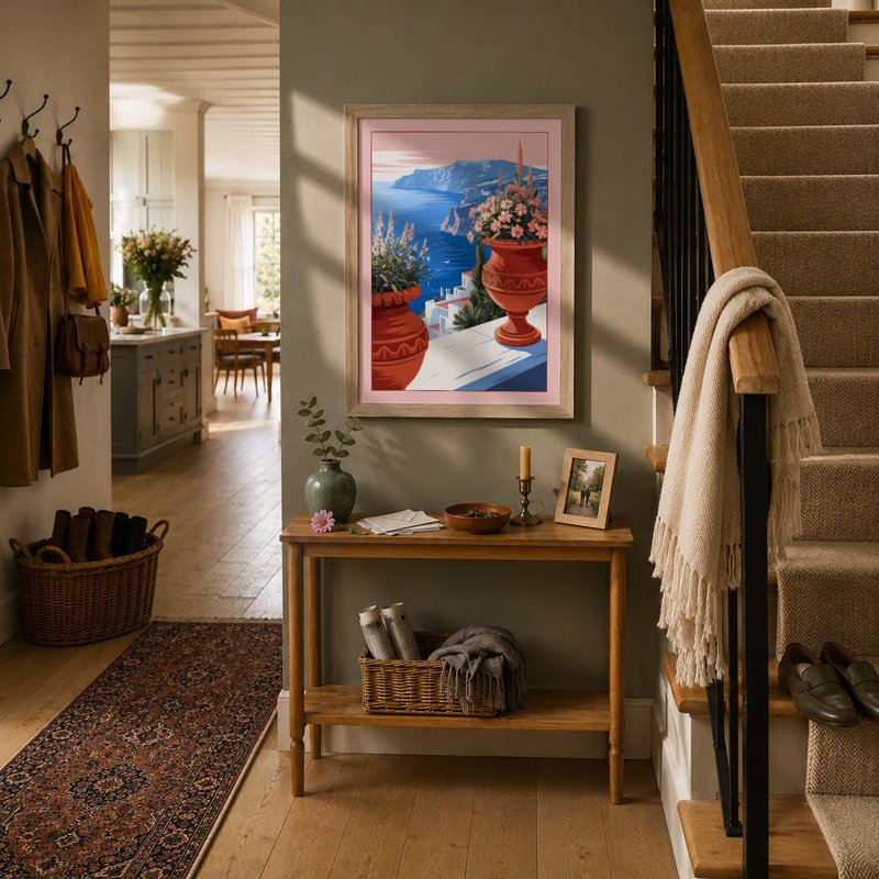 Mediterranean Terrace Coastal - Print, Oak, A3 - 42.0 x 29.7 cm