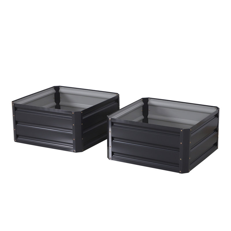 Outsunny 2 Piece Galvanized Raised Garden Bed