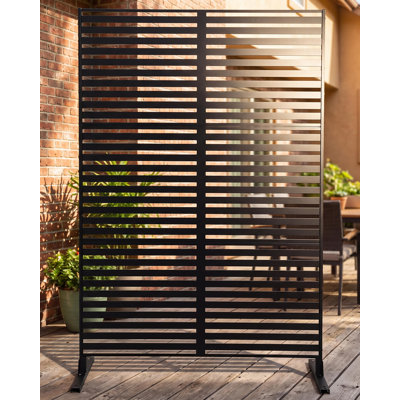 Écran d'intimité extérieur en métal 75 x 48 pouces, panneau de clôture en acier antirouille avec treillis pour patio, piscine, jardin et balcon, noir