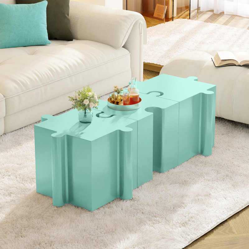 Table d'appoint de type casse-tête pour balcon et piscine, bord convexe, intérieur, sans assemblage