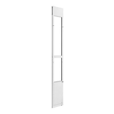 Adjustable Sliding Glass Door Pet Door for Large Dogs, Fits 75.9" to 80.7" Height, White Aluminum Frame