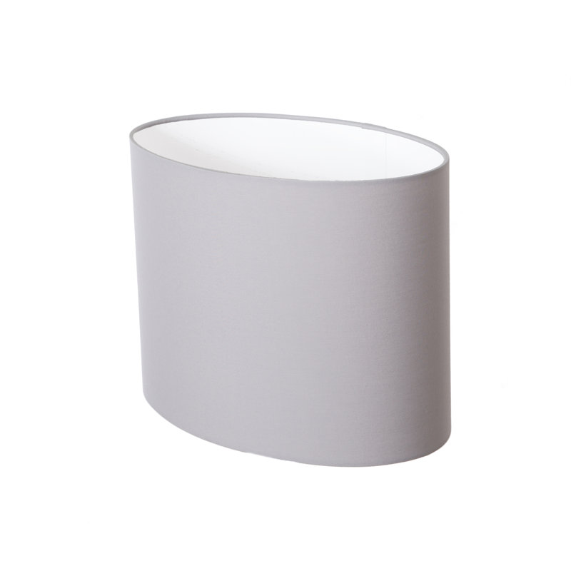 Cotton Oval Lamp Shade ( Screw On ), 20cm H x 28cm W x 16cm D, Light Grey