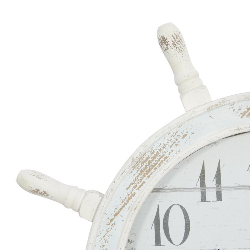Avenelle Wood Ship Wheel Sail Boat Decorative Wall Clock