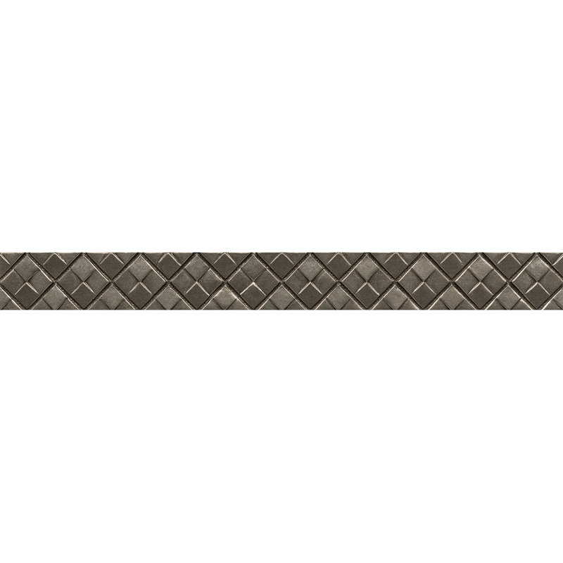 Carreau de bordure en résine 1,25 po x 12 po Ambiance, Nickel brossé