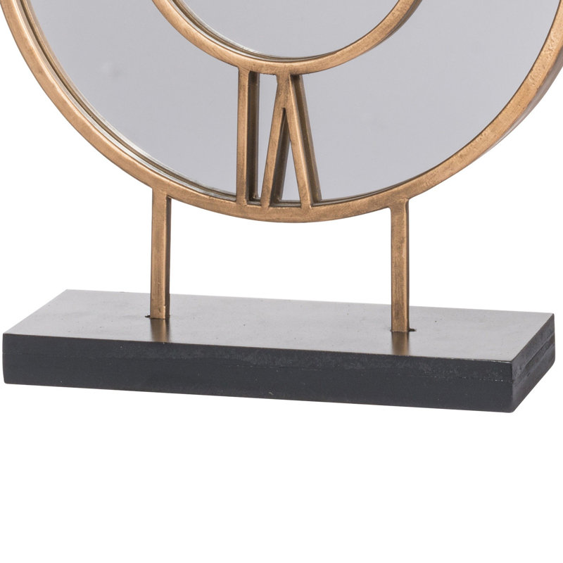 Roman Numeral Metal Quartz Movement / Crystal Tabletop Clock in