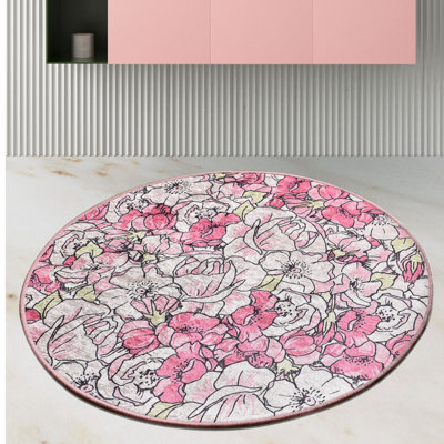 Premium Bathmat, 39.4-Inch Diameter, 100% Polyester, Antiallergic, Dust & Stain Repellent, Non-Slip Underside | Machine Washable at 86°F, 700 GSM | Soft & Durable for Bathroom Safety and Comfort