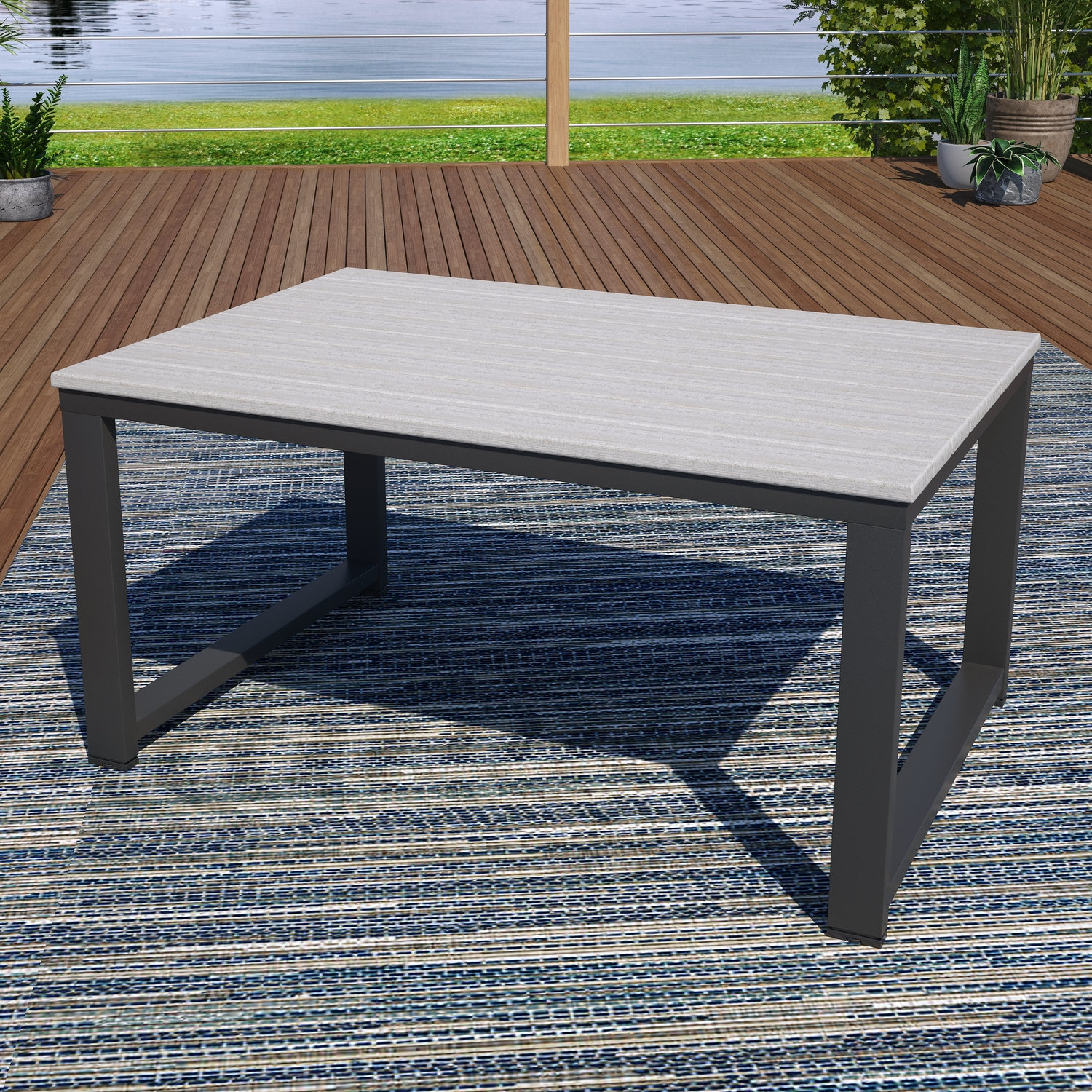 Townsend - Person Patio Conversation Set with Cushions, Canvas Granite Sunbrella® Canvas