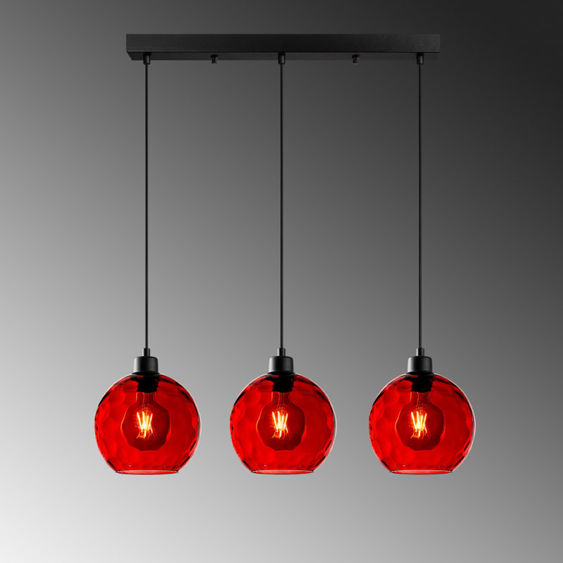 Sheen Chandelier, Black, Red