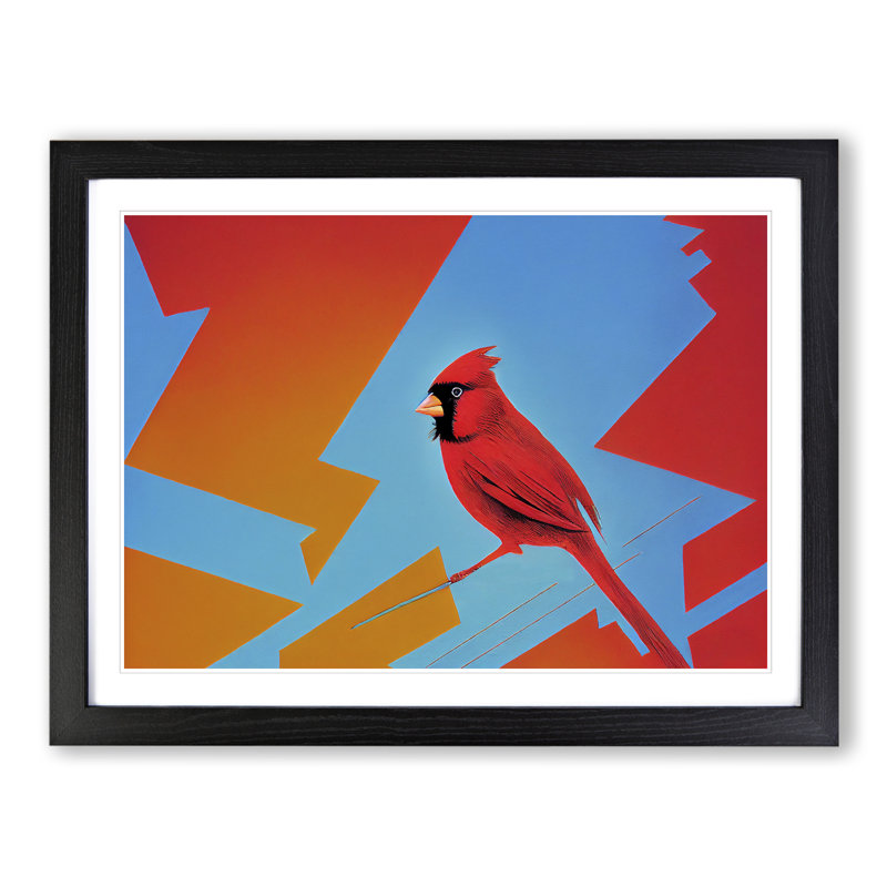 Cardinal Bird Vol.3 - Single Picture Frame Print, Black Framed, 34cm H x 46cm W x 2cm D