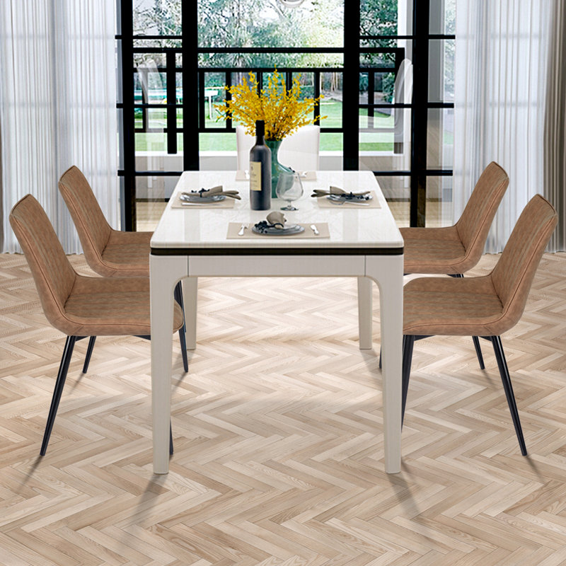 Chaises de salle à manger en similicuir 4 pièces Corrigan Studio®, Brun