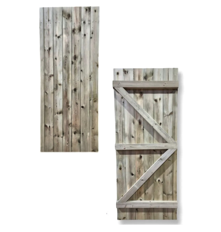 Willacy Natural Wood Wood Gate, 180cm H x 75cm W x 7cm D