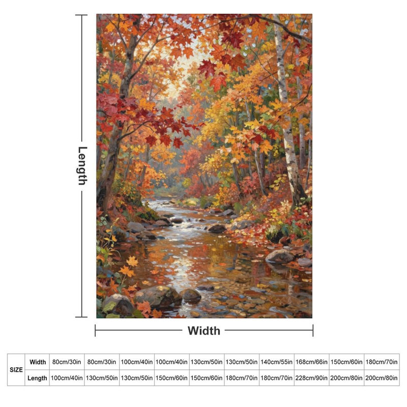 Jeté en flanelle Autumn Maple Stream, 60 x 80 po