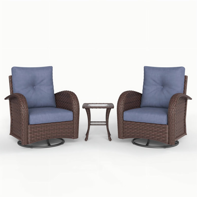 Metal Outdoor Glider, Brown, Navy
