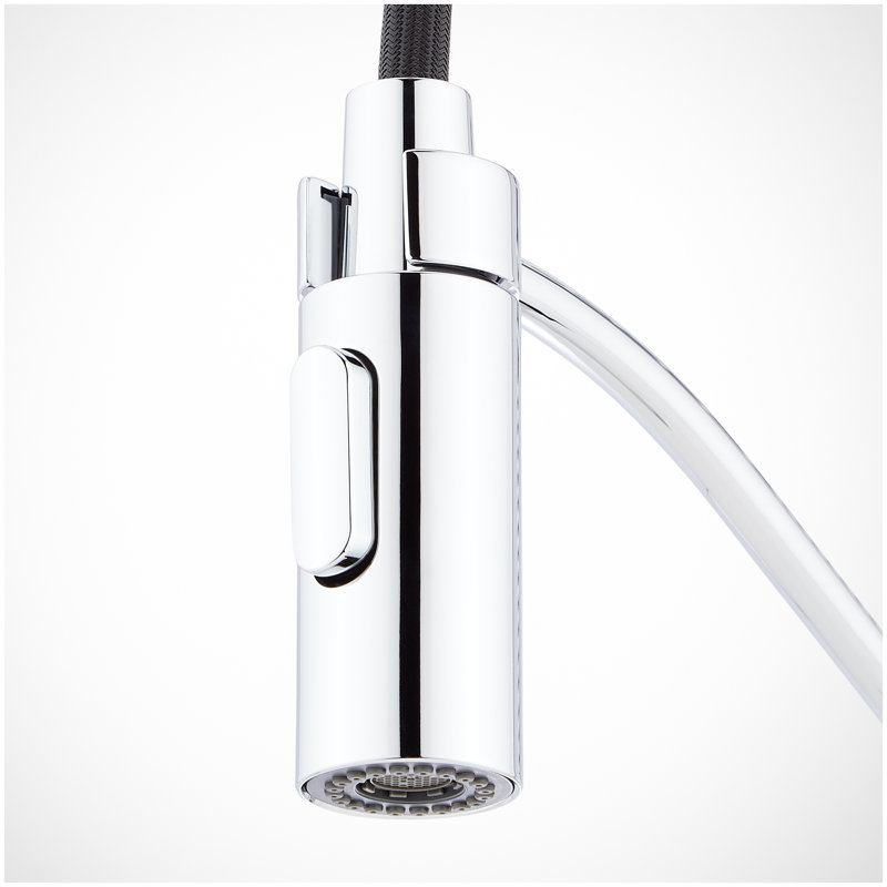 Eiler Kitchen Faucet with Pull Down Spring Spout with Deck Plate - Chrome, Chrome