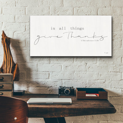 Art mural en verre acrylique, «In All Things donner Merci» par Jaxn